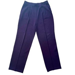 St. John Vintage Santana Knit Plum Purple Pleated Pull On Pants